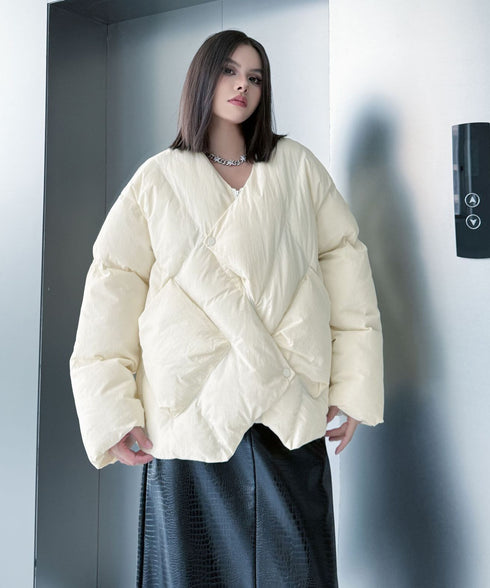 Quilted Wrap Down Jacket