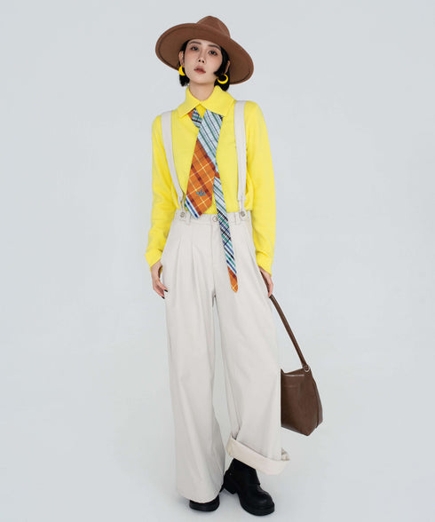 Suspender Wide Leg Pants