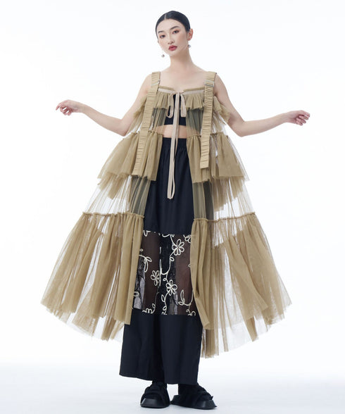 Tulle Tiered Camisole Layer Top