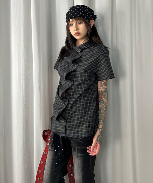 Grid Fold Blouse
