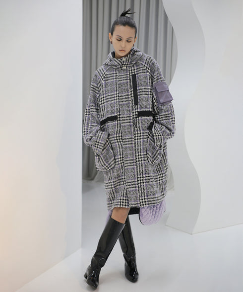 Graph Plaid Tech Coat