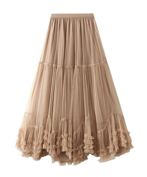 Volume Tiered Tulle Maxi Skirt