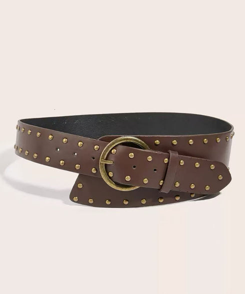 Studded Wide Buckle Belt
