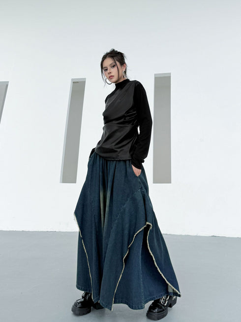 Frayed Flare Wide Pants