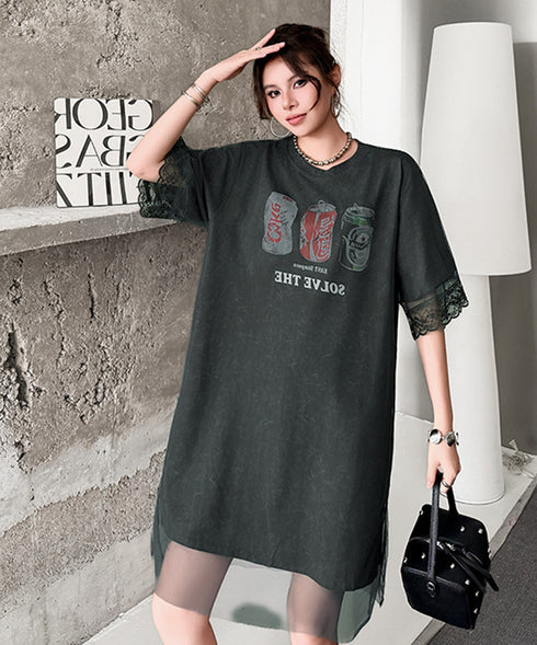 Mesh Graphic Dress