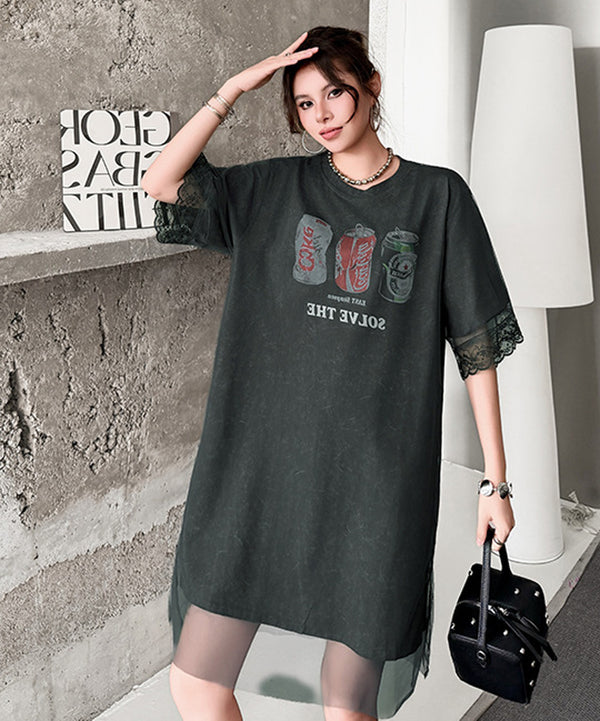 Mesh Graphic Dress