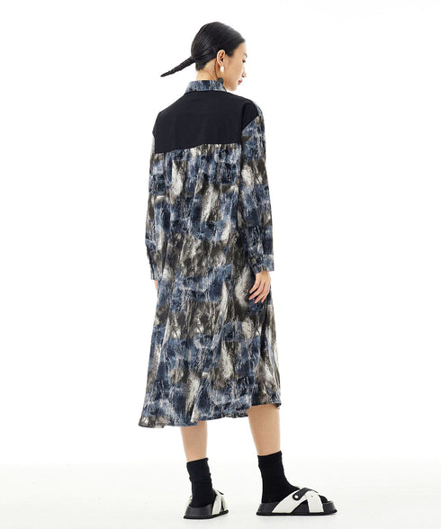 Brushstroke Yoke Dress