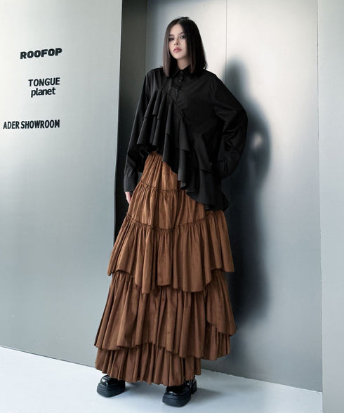 Layered Volume Maxi Skirt