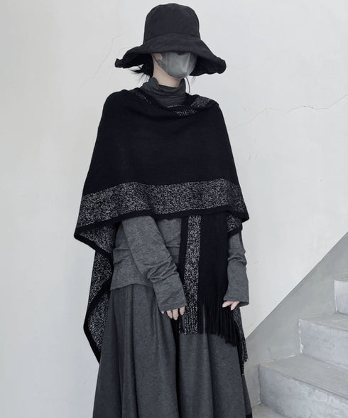 Fringe Edge Knit Cape
