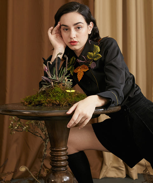 Berry Vine Embroidered Blouse