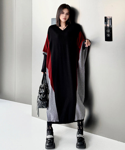 Panel Knit Long Dress
