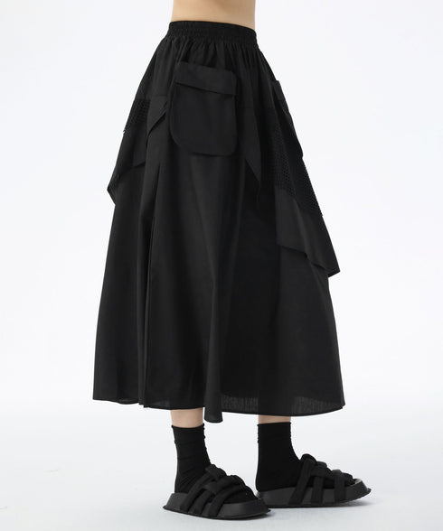 Layered Mesh Flap Skirt