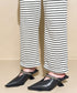 Chain Strap V-Cut Mules