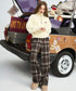 Mocha Line Check Pants