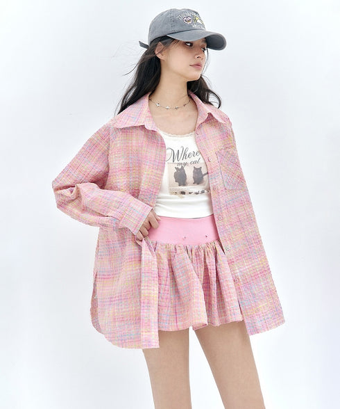 Candy Check Shirt&Skirt Co-ord