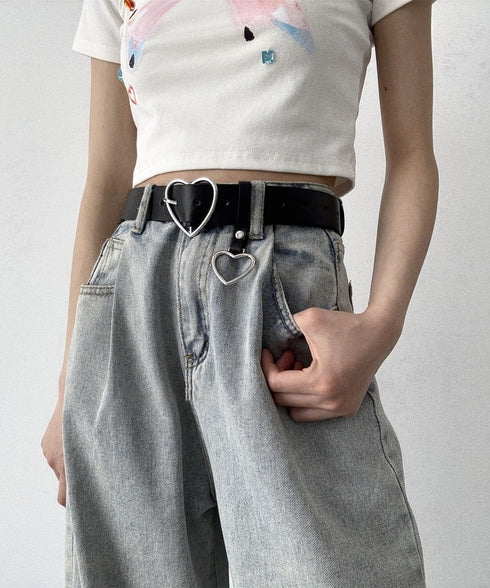 Heart Buckle Charm Belt