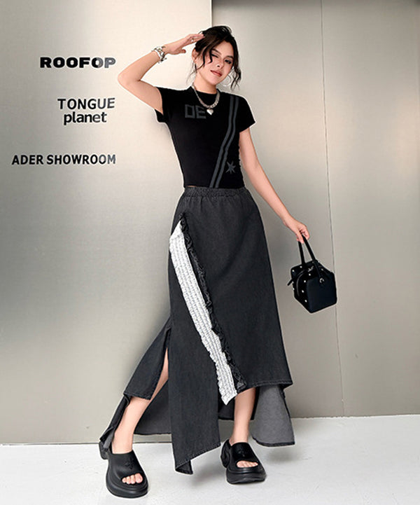 Ruffle Line Layer Skirt