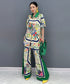 Floral Frame Blouse&Pants Co-ord