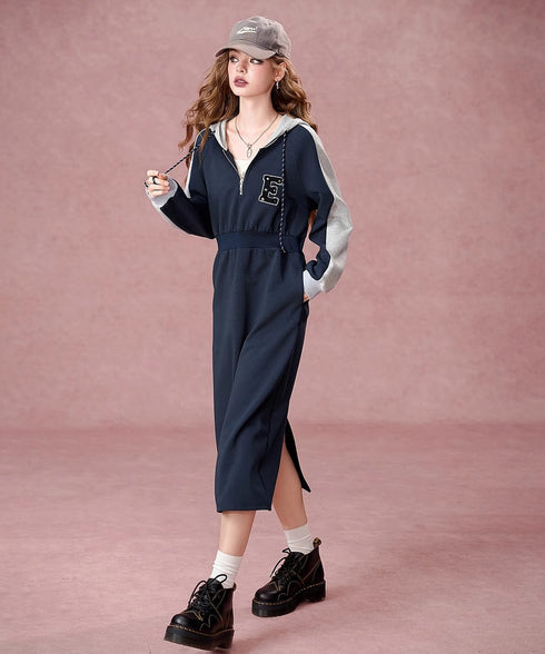 Varsity Hood Midi Dress