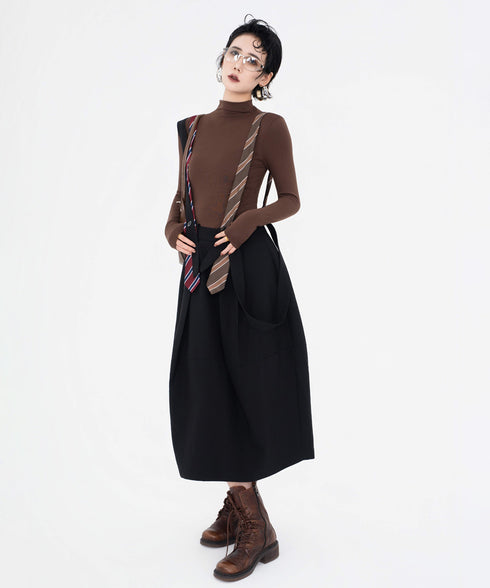 Tie Detail Apron Skirt