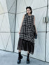 Layered Check Frill Dress