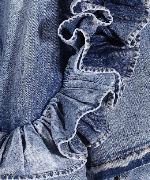 Ruelle Frill Denim Coat