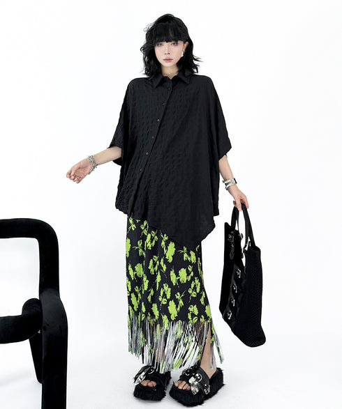 Side Button Hem Blouse