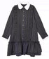 Pinstripe Ruffle Collar Shirt Dress