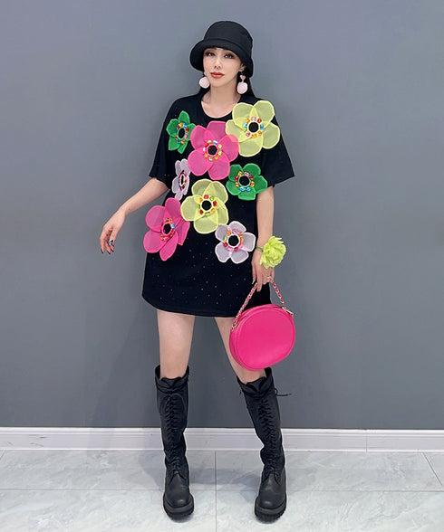 Jewel Flower Over T-shirts