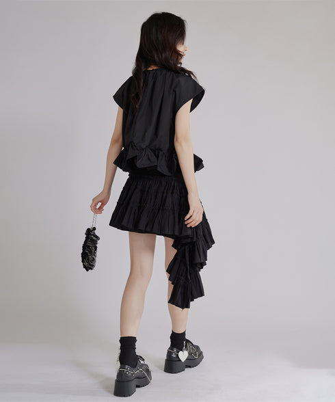 Layered Side-Flare Skirt