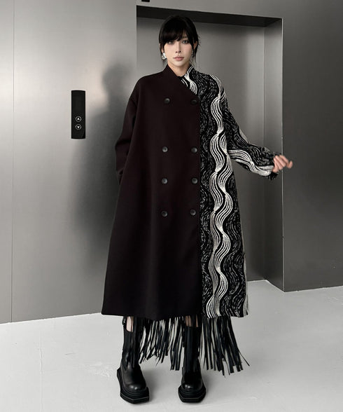Wave Pattern Double Coat