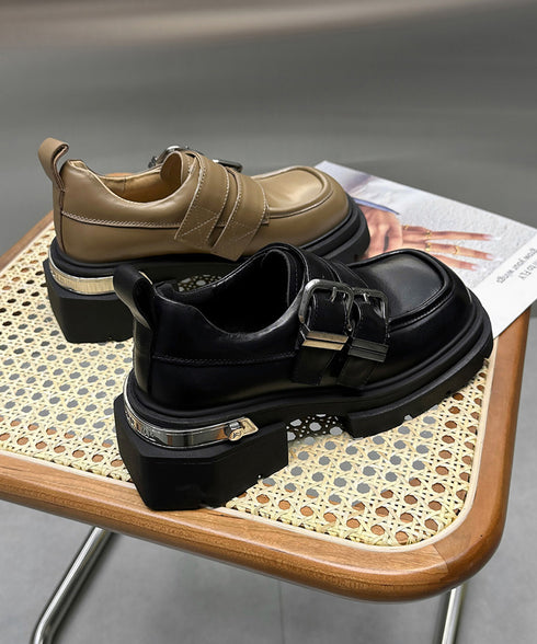 Dual Buckle Platform Loafer