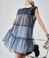 Layered Stripe Mesh Dress