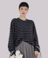 Ribbon Cuff Stripe Top