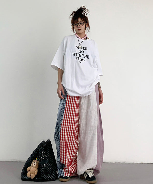 Patchwork Multi Check Pants