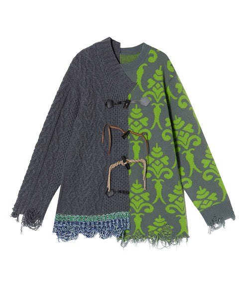 Patchwork Toggle Sweater