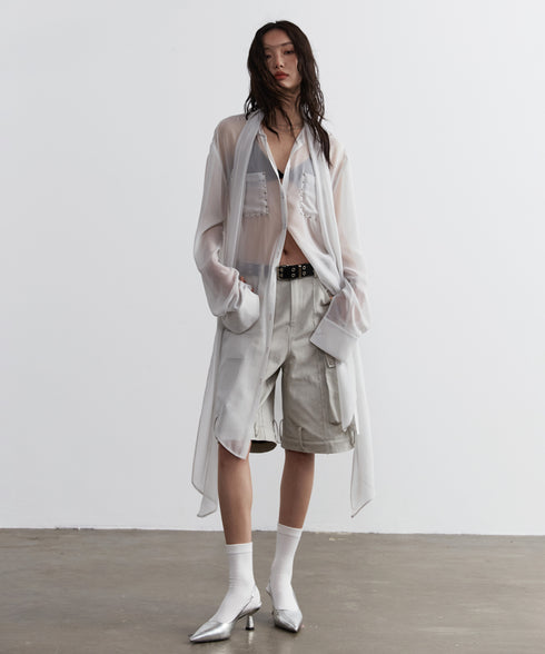 Studded Sheer Long Blouse