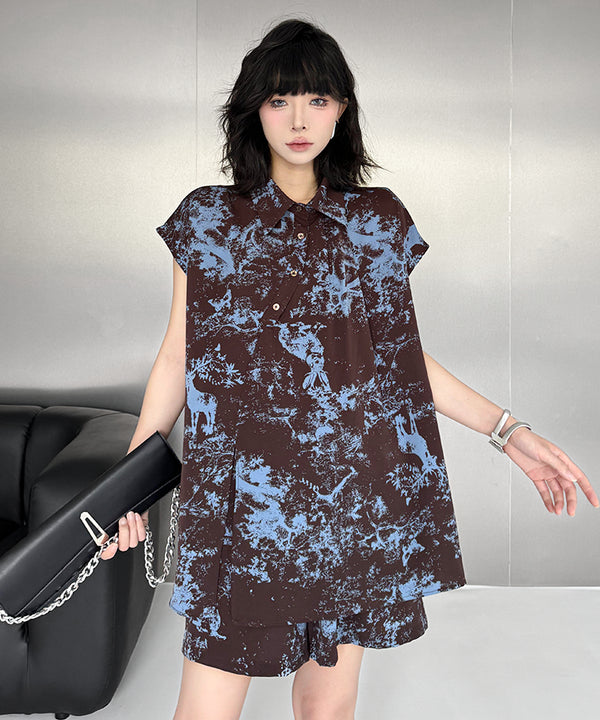 Forest Blur Blouse & Shorts Co-ord