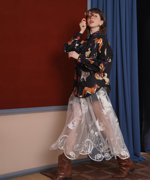 Forest Animal Printed Blouse