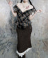 Plaid Edge Frill Blouse
