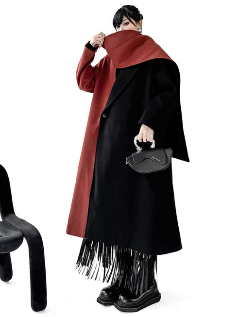 Color Block Long Coat