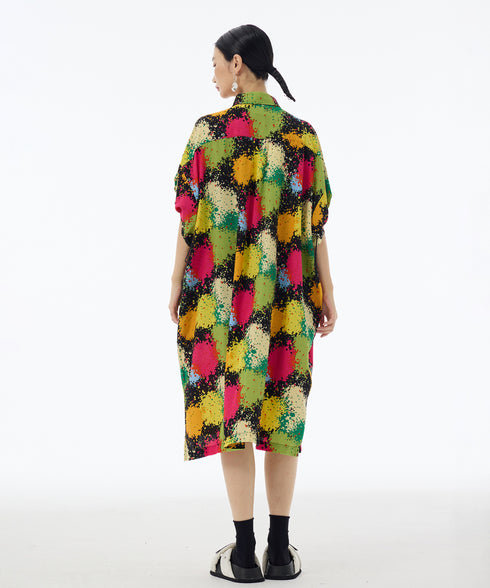 Splash Bloom Shirt Dress