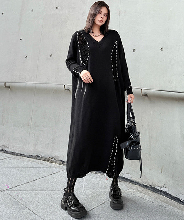 Fringe Stitch Knit Dress