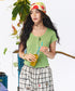 Mellow Rib Button Top