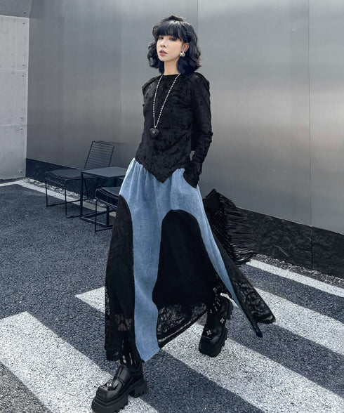 Velvet Edge Structured Long Sleeve Top