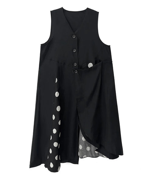 Layered Dot Panel V Neck vest