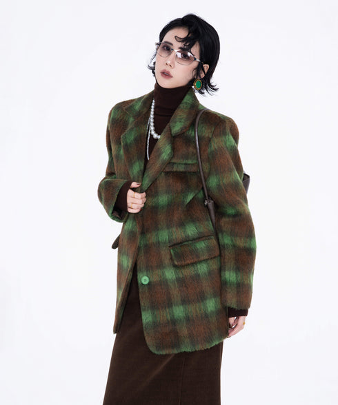 Fuzzy Check Tailored Jacket