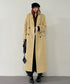 Golden Texture Double Breasted Long Coat