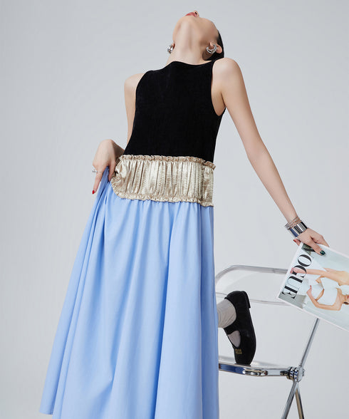 Velvet Shimmer Waist Dress