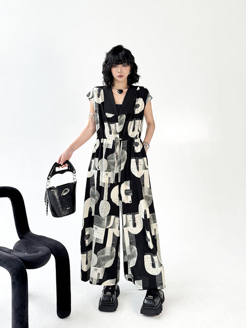 Alphabet Print Jumpsuit